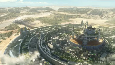 Sprawling Fantasy City Concentric Nature Wallpaper 4K 1920x1080 Hd, Pc, Desktop, Wallpaper, Sprawling, Fantasy, City, With, Concentric, Walls, Towering, Central, White, Ultrawide, Full HD