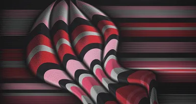 Bold Abstract Wallpaper Technology Wallpaper 4K 2414x1280 Abstract, 3d, Design, Featuring, Flowing, Red, Pink, And, Black, Lines, Shapes, Creating, Ultrawide, Full HD