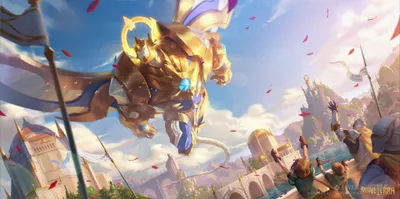 Dreamy Galio Wallpaper Games Wallpaper 4K 3840x1919 Galio, League, Of, Legends, Video, Game, Runeterra, Desktop, White, Gray, Ultrawide, 4k