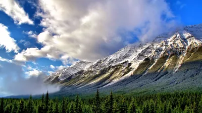 Breathtaking Landscape Mountain Nature Wallpaper 4K 2560x1440 A, Breathtaking, Landscape, Of, Mountain, Range, Framed, Lush, Green, Forests, Under, Dramatic, White, Gray, Ultrawide, QHD