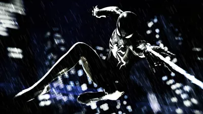 Spider Man His Black/Dark Wallpaper 4K 2560x1440 Hd, Pc, Desktop, Wallpaper, Featuring, Spider-man, In, His, Black, Suit, (ps4), Video, White, Gray, Ultrawide, QHD