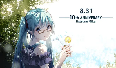 Anime Hatsune Miku Teal Twin Abstract Wallpaper 4K 2008x1181 Hd, Anime-style, Hatsune, Miku, With, Teal, Twin-tails, And, Glasses, Holding, Drink, Celebrating, White, Ultrawide, Full HD
