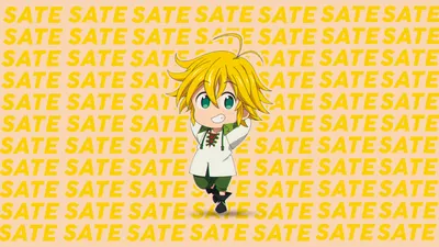 Sleek Chibi Wallpaper Abstract Wallpaper 4K 1920x1080 Chibi, Meliodas, The, Seven, Deadly, Sins, Centered, On, Bright, Yellow, Repeating, White, Ultrawide, Full HD