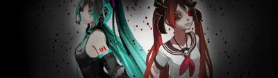 Dark Anime Vocaloid Hatsune Miku Black/Dark Wallpaper 4K 3840x1080 Dark, Anime, Hd, Pc, Desktop, Wallpaper/background:, Vocaloid, Hatsune, Miku, Teal, Twin-tails, Beside, White, Ultrawide, 4K