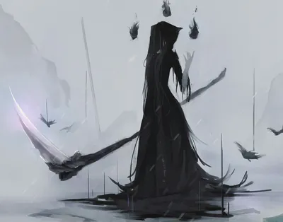 Dark Shadowy Grim Reaper Black/Dark Wallpaper 4K 1920x1507 Dark, Hd, Pc, Desktop, Wallpaper/background:, Shadowy, Grim, Reaper, Tattered, Robes, Holding, Scythe, Gray, Square, Full HD