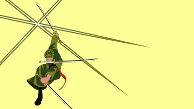Vivid Roronoa Wallpaper Minimal Wallpaper 4K 3840x2160 Roronoa, Zoro, Anime, One, Piece, In, A, Dynamic, Three-sword, Pose, White, Ultrawide, 4k