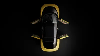 Down Luce Sports Cars Wallpaper 4K 4096x2304 Top-down, View, Of, A, Ferrari, Luce, Sports, Car, Yellow, Accents, Gullwing, Doors, Black, Gray, Ultrawide, 4k