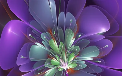 Epic Abstract Wallpaper Abstract Wallpaper 4K 1920x1200 Abstract, Fractal, Design, With, Layered, Translucent, Petals, In, Purple, Green, Blue, Hues, Brown, Ultrawide, Full HD