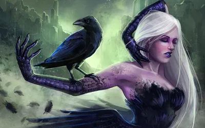 Sleek Captivating Wallpaper Fantasy Wallpaper 4K 1920x1200 A, Captivating, Fantasy, Scene, Featuring, Witch, In, Dark, Attire, Holding, Raven, Set, Gray, Ultrawide, Full HD