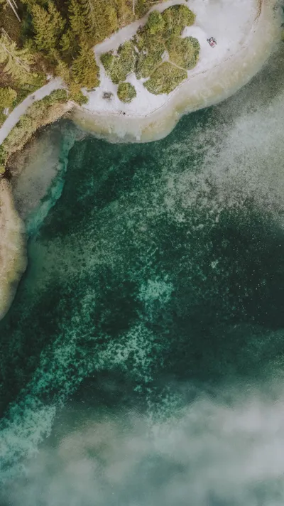 Aerial Lake Nature Nature Wallpaper 4K 2250x4000 Gray