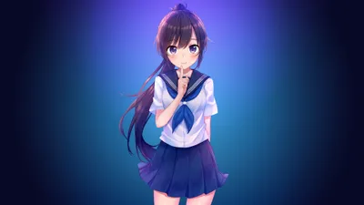 Moody Anime Wallpaper Gradients Wallpaper 4K 3840x2160 Hd, Desktop, Wallpaper, Of, An, Anime, Girl, With, Purple, Eyes, Brown, Long, Ultrawide, 4k