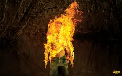 Horror Themed Man Engulfed Black/Dark Wallpaper 4K 1680x1050 A, Horror-themed, Hd, Desktop, Wallpaper, Showing, Man, Engulfed, Flames, Standing, Dark, Eerie, Orange, Brown, Ultrawide
