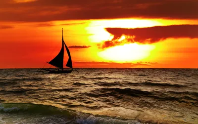 Calm Sailboat Wallpaper Nature Wallpaper 4K 5000x3142 4k, Ultra, Hd, Pc, Desktop, Wallpaper, Sailboat, Vehicle, Silhouetted, Rolling, Sea, Waves, White, Ultrawide