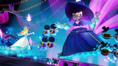 Princess Peach Showtime White Gown Abstract Wallpaper 4K 1920x1080 Hd, Pc, Desktop, Wallpaper, Princess, Peach, Showtime!, Scene, White, Gown, Pink, Yellow, Ultrawide, Full HD