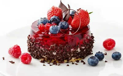 Dreamy Delectable Wallpaper Abstract Wallpaper 4K 2880x1800 A, Delectable, Dessert, Featuring, Glossy, Gelatin, Layer, Topped, Fresh, Strawberries, Blueberries, Chocolate, White, Ultrawide, QHD