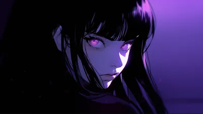 Crisp Anime Wallpaper Black/Dark Wallpaper 4K 1920x1080 Hd, Anime, Desktop, Wallpaper:, Featuring, A, Close-up, Of, Character, Striking, Purple, Eyes, Black, Ultrawide, Full HD