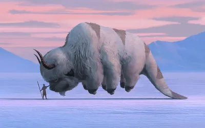 Appa Aang Avatar Last Airbender Nature Wallpaper 4K 1920x1200 Hd, Pc, Desktop, Wallpaper, Of, Appa, And, Aang, Avatar, Last, Airbender, Anime-style, Pink, Gray, Ultrawide, Full HD