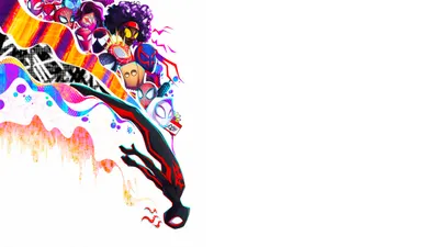 Vibrant Spider Man Across Abstract Wallpaper 4K 5120x2880 Vibrant, 4K, Ultra, Hd, Spider-man:, Across, The, Spider-verse, Movie, Featuring, Multiple, White, Ultrawide