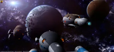 Sci Star Trek Inspired Space Wallpaper 4K 4400x2000 Hd, Sci-fi, Pc, Desktop, Wallpaper, Featuring, A, Star, Trek-inspired, Spaceship, Navigating, Asteroid, Gray, Brown, Ultrawide, 4K