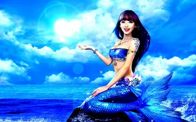 Dark Fantasy Wallpaper Fantasy Wallpaper 4K 1920x1200 A, Stunning, Hd, Wallpaper, Featuring, Fantasy, Mermaid, Against, Vibrant, Blue, Sky, Ocean, White, Ultrawide, Full HD
