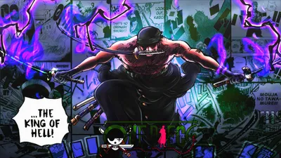 Roronoa Zoro One Abstract Wallpaper 4K 3840x2160 Roronoa, Zoro, From, One, Piece, In, Dynamic, Battle, Pose, Surrounded, Vibrant, Purple, White, Gray, Ultrawide, 4k