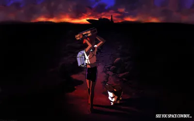 Serene Vibrant Wallpaper Space Wallpaper 4K 2560x1600 A, Vibrant, Hd, Wallpaper, Featuring, Ein, And, Character, Cowboy, Bebop, Walking, Against, Red, Brown, Ultrawide, QHD