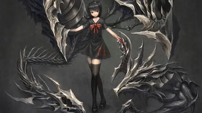 Calm Dark Wallpaper Black/Dark Wallpaper 4K 1920x1080 Dark, Touhou, Anime, Hd, Pc, Desktop, Wallpaper, Gothic, Schoolgirl, Black, Uniform, Red, Gray, Ultrawide, Full HD
