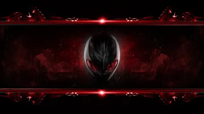 Vivid Futuristic Wallpaper Black/Dark Wallpaper 4K 1920x1080 Hd, Desktop, Wallpaper:, Featuring, A, Futuristic, Alienware, Logo, Glowing, Red, Eyes, Dark, Brown, Gray, Ultrawide, Full HD