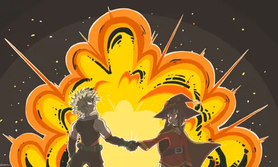 Crossover Hero Academia Abstract Wallpaper 4K 5737x3442 Hd, Wallpaper, Featuring, A, Crossover, Of, My, Hero, Academia, Kono, Subarashii, Sekai, Brown, Yellow, Ultrawide, 4k