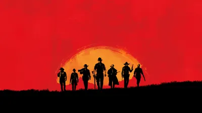Red Dead Redemption Silhouette Seven Nature Wallpaper 4K 3840x2160 Hd, Desktop, Wallpaper, Of, Red, Dead, Redemption, 2, Featuring, Silhouette, Seven, Cowboys, Ultrawide, 4K