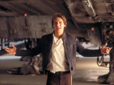 Misty Han Wallpaper Space Wallpaper 4K 1600x1200 Han, Solo, Portrayed, By, Harrison, Ford, Stands, Confidently, Arms, Outstretched, Iconic, Star, Gray, White, Landscape