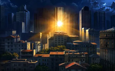 Sunbeam Skyscraper Building Wallpaper 4K, World category