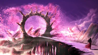 Fantasy Landscape Large Circular Wallpaper 4K, Nature category
