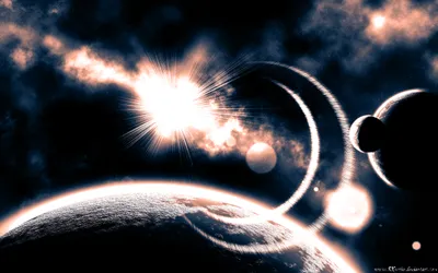 Dark Sci Glowing Planet Space Wallpaper 4K 2560x1600 Dark, Sci-fi, Scene, Of, A, Glowing, Planet, With, Rings, Distant, Celestial, Bodies, White, Ultrawide, QHD