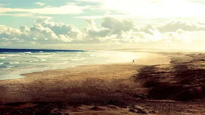 Nature Seascape Wide Sandy Nature Wallpaper 4K 1920x1080 Nature, Seascape, Hd, Pc, Desktop, Wallpaper/background:, Wide, Sandy, Beach, Rolling, Waves, Under, White, Ultrawide, Full HD