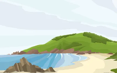 Calm Artistic Wallpaper Nature Wallpaper 4K 1920x1200 Artistic, Landscape, Of, A, Serene, Beach, With, Sandy, Shore, Rocky, Outcrops, Green, White, Ultrawide, Full HD