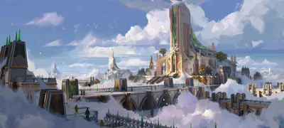 Fantasy Cityscape Rising Wallpaper 4K, World category