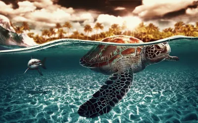 Radiant Detailed Wallpaper Nature Wallpaper 4K 1920x1200 Hd, Pc, Desktop, Wallpaper, Featuring, A, Detailed, Underwater, View, Turtle, Swimming, Near, White, Ultrawide, Full HD