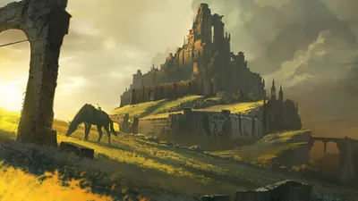 Fantasy City Towering Cliffside World Wallpaper 4K 2240x1260 Hd, Pc, Desktop, Wallpaper, Fantasy, City, A, Towering, Cliffside, Citadel, Bathed, Gray, Ultrawide, Full HD