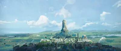 Quad Sprawling Fantasy City Fantasy Wallpaper 4K 3840x1634 2k, Quad, Hd, Pc, Desktop, Wallpaper, And, Background, Sprawling, Fantasy, City, White, Pink, Ultrawide, 4K
