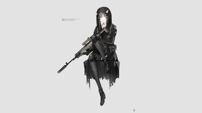 Anime Original Sniper Character Dark Minimal Wallpaper 4K 1920x1080 Anime-style, Original, Sniper, Character, In, Dark, Tactical, Gear, Holding, Rifle, Featured, Desktop, White, Black, Ultrawide, Full HD