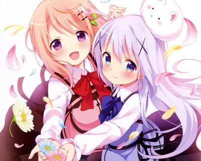 Anime Two Characters Order Rabbit Abstract Wallpaper 4K 4083x3266 4k, Ultra, Hd, Anime, Wallpaper, Featuring, Two, Characters, Order, Rabbit, Vibrant, Colors, White, Square