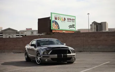 Sleek Mustang Vehicle Urban World Wallpaper 4K 1920x1200 Hd, Pc, Desktop, Wallpaper/background:, Sleek, Ford, Mustang, Vehicle, Parked, Urban, Lot, Billboard, White, Ultrawide, Full HD