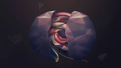 Calm Abstract Wallpaper Abstract Wallpaper 4K 2560x1440 Abstract, Artistic, Composition, Featuring, A, Geometric, Faceted, Sphere, Split, Open, Reveal, Colorful, Gray, Ultrawide, QHD