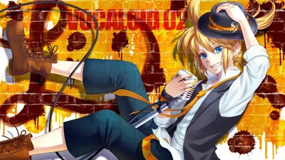Radiant Len Wallpaper Abstract Wallpaper 4K 1920x1080 Len, Kagamine, Vocaloid, Anime, Hd, Pc, Desktop, Wallpaper/background:, Blond, Singer, Vest, White, Orange, Ultrawide, Full HD