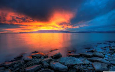 Lake Sunset Wallpaperaccess Wallpaper 4K, Nature category
