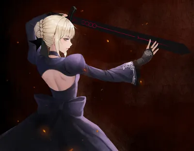 Saber Alter Anime Black/Dark Wallpaper 4K 2657x2066 Hd, Pc, Desktop, Wallpaper, Featuring, Saber, Alter, From, Anime, Fate, Stay, Night, Gray, White, Square, QHD