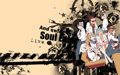 Serene Soul Wallpaper Space Wallpaper 4K 2560x1600 Soul, Eater, Anime, Group, Portrait, On, Grunge, Beige, Characters, Seated, Amid, Gears, White, Ultrawide, QHD