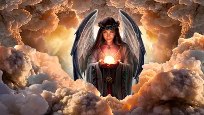 Fantasy Themed Angel Large Fantasy Wallpaper 4K 1920x1080 A, Fantasy-themed, Hd, Wallpaper, Featuring, An, Angel, With, Large, Wings, Surrounded, Ethereal, Gray, Brown, White, Ultrawide, Full HD