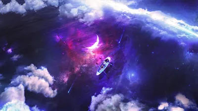 Crisp Dreamlike Wallpaper Nature Wallpaper 4K 3840x2160 Dreamlike, Artistic, 4k, Ultra, Hd, Pc, Desktop, Wallpaper, Lone, Boat, Drifting, Cosmic, White, Ultrawide